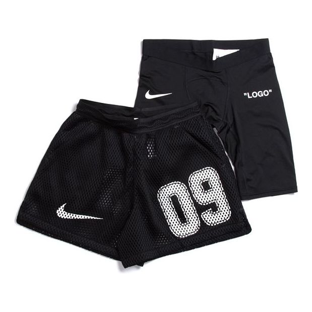 Nike x OFF-WHITE Crossover Home Soccer/Football Training Sports Shorts Black