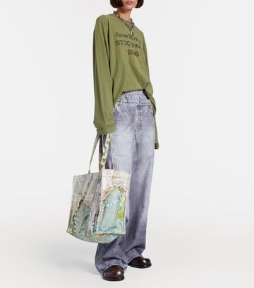 Acne Studios Logo printed cotton and hemp T-shirt