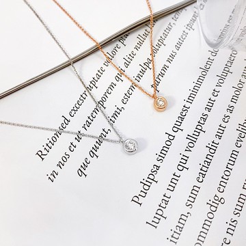 14K | 簡約9分包鑽_項鍊