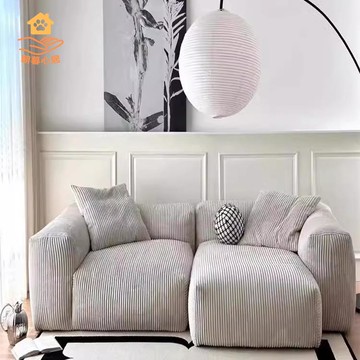 日式侘寂風設計師布藝豆腐塊河馬三人雙人左右貴妃模塊小戶型沙發