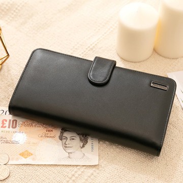 【金安德森】個性主宰 橫式釦式長夾-黑色