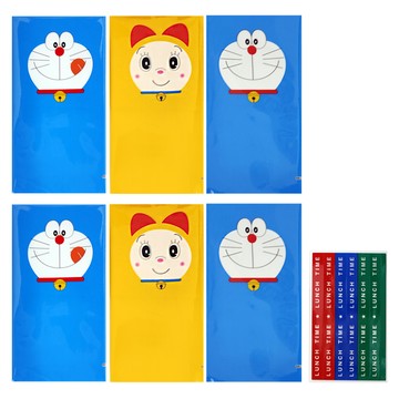 BANDAI 哆啦A夢飯團包裝紙 6枚入 (3種x各2張) 附束口貼  1包