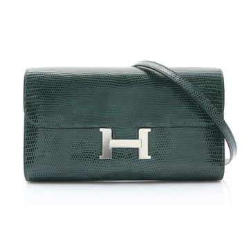 HERMES 愛馬仕 Constance To Go 肩背包 青銅綠色 蜥蜴皮 B刻 【二手名牌BRAND OFF】