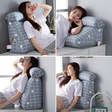 精選好品~床頭榻榻米三角靠墊大靠枕軟包腰靠墊辦公室沙發抱枕護頸護腰抱枕 雙11全館免運