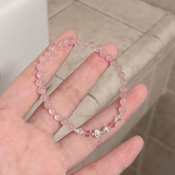 免運🔥蜜桃汽水甜美蝴蝶結串珠手鍊ins高顏值小衆新款輕奢簡約閨蜜手飾銀飾 手鍊 可調整手鍊 招財手鍊 轉運手鍊  手鏈
