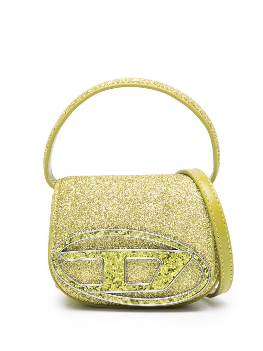 Diesel - XS 1DR oval-D glitter mini bag - women - Polyethylene Terephthalate (PET) - One Size - Green