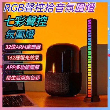 【台灣出貨】🔥新一代3D立體拾音燈 聲控氣氛燈RGB節奏燈 聲控氣氛燈 聲控節奏燈 氣氛燈 氛圍燈 節奏燈條