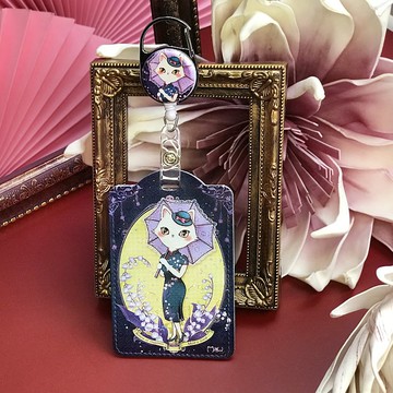 伸縮卡套 | 識別證套 | 悠遊卡套 - 鈴蘭花旗袍貓