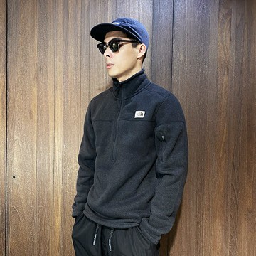 美國百分百【全新真品】THE NORTH FACE 半拉式外套 男款 TNF 保暖 立領 外套 黑色 CG49