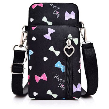 Love 21 2023女時尚Onefeel 黑色蝴蝶結款迷你手機單肩包