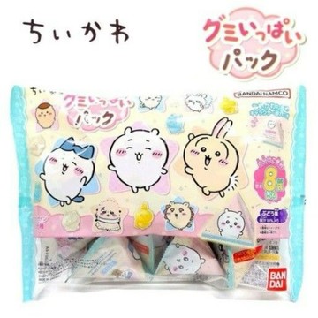 | 現貨 |日本 BANDAI x吉伊卡哇 ちいかわ 三角立體包裝 造型軟糖 大包裝 葡萄口味 一袋8小包