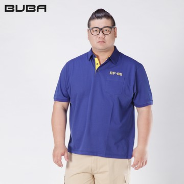 【BUBA】台灣製/大尺碼藍黃配色網眼吸排網眼POLO衫XL-5XL 11720-56，11721-56