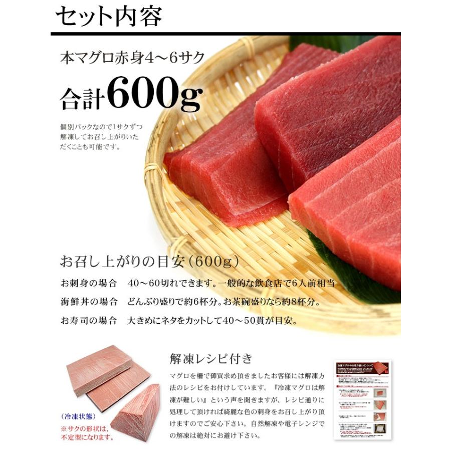 本マグロ赤身 600g 送料無料 解凍レシピ付 刺身 海鮮 食べ物《pbt-bf3》〈bf1〉yd9[[赤身300g-2p]