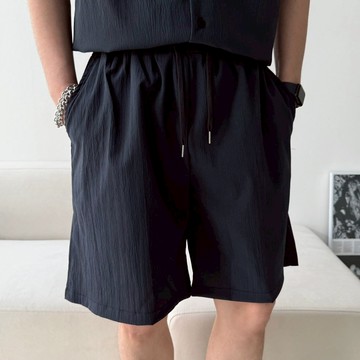 正韓夏日褶皺涼爽降溫綁帶休閒短褲 4色 YUPPIE 預購商品 0602