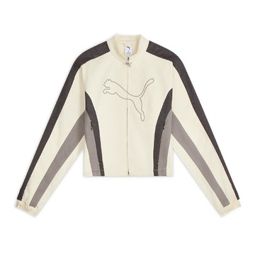 PUMA 外套 T7 Woven Jacket 女款 純棉 亞規 賽車外套 米白 639806-87