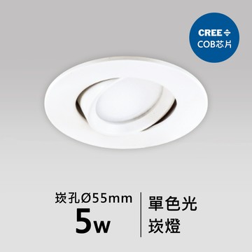 【崁入孔5.5公分】5W崁燈｜F05-CT-60953