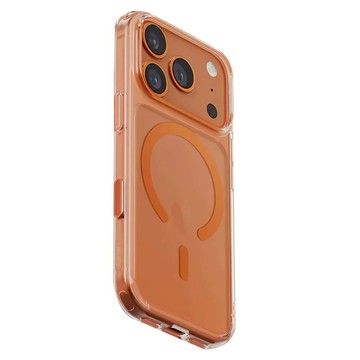 UNIQ ClearVue 磁吸雙料相機鈕防摔保護殼  iPhone 17 Pro  透明色 + 橘色