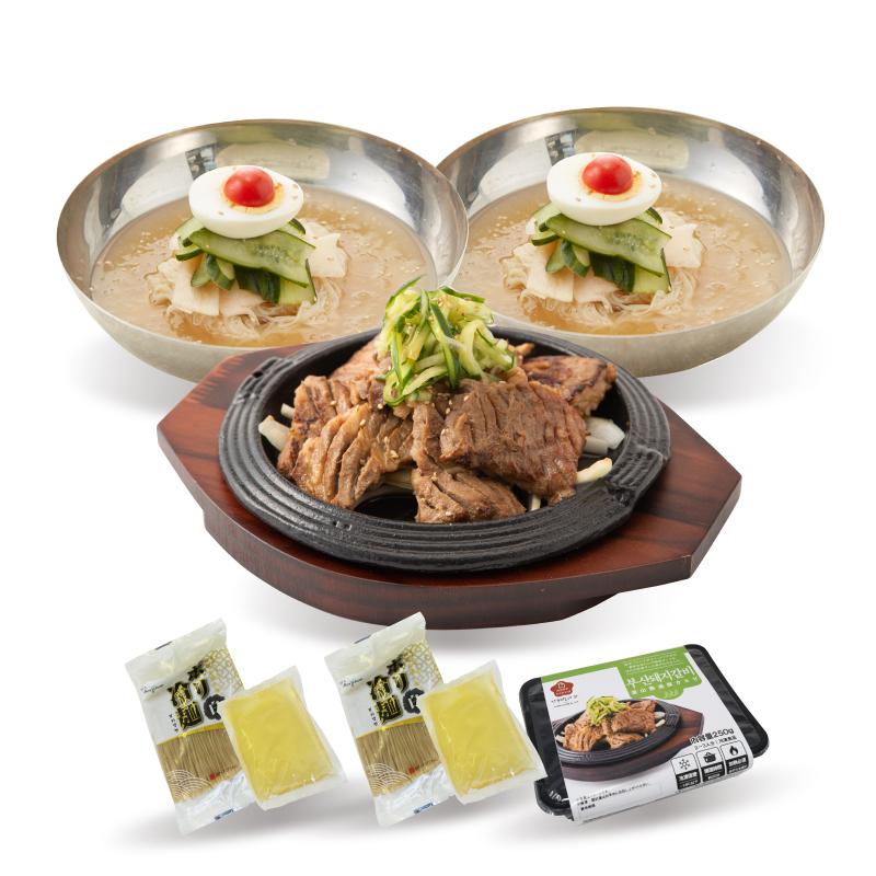 韓国グルメ (セット) 釜山熟成豚カルビ冷麺(２食分) お取り寄せグルメ 韓国食品通販 プレゼント おすすめ ギフト