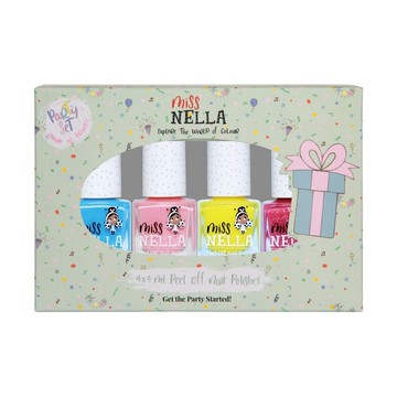 英國【Miss NELLA 】兒童水性可撕式安全指甲油-繽紛夏日4入組