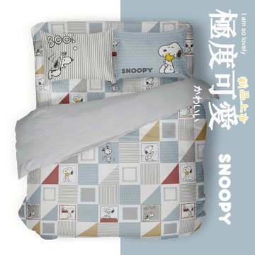 SNOOPY兩用被床包組/無異纖精梳美國棉/SN96日常塗鴉
