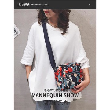斜肩包印花休閑斜挎包大容量多層潮百搭中老年媽媽包尼龍布單肩包