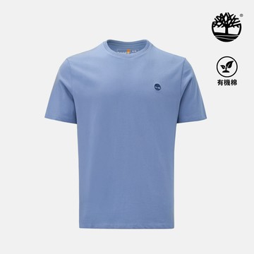 Timberland 男款灰藍色休閒短袖T恤|A6DKUB88