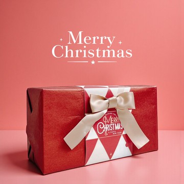 | 聖誕包裝 | 霧面紅色包裝紙 + 緞帶蝴蝶結裝飾