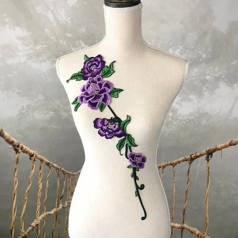 モチーフ バラ模様 バトン レオタード 衣装 花 パープル 服飾 レースモチーフ バレエ衣装 装飾 新体操 舞台衣装 通販 Lineポイント最大get Lineショッピング