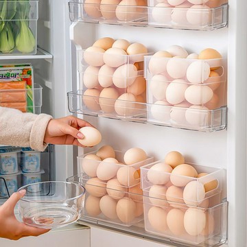 🔥可開統編🔥雞蛋收納盒保鮮盒食品級專用廚房冰箱側門蔬菜水果冷凍整理儲物盒cqyx