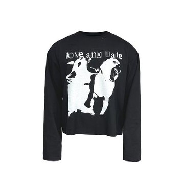 JCAESAR DOGFIGHT SEELVE 狗咬狗印花長袖 手工破壞效果 短寬版型