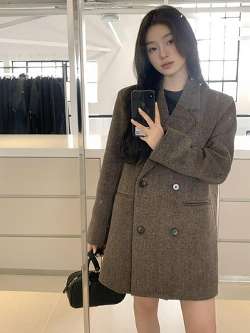 西裝毛呢大衣女秋冬季2024年新款高級感短款外套呢子小個子赫本風【淘夢屋】