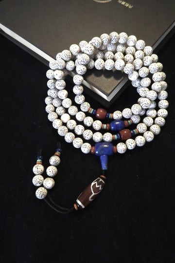 8mm 星月菩提佛珠108 南紅青金石配珠  紅瑪瑙天珠