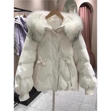 Moda 24冬毛領蝴蝶結仙女羽絨服