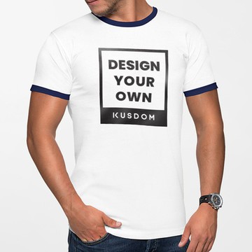 【客製化禮物】男版棉質彩邊圓領T恤│男裝上衣/T恤/服飾/素T