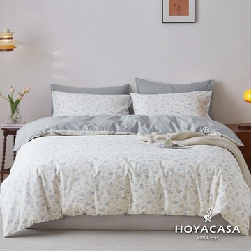 HOYACASA 精梳棉兩用被床包組(天絲入棉30%)｜幽蘭晨露｜(單人/雙人/加大)