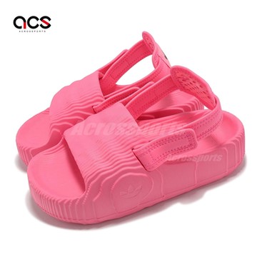 adidas 涼鞋 Adilette 22 XLG W 女鞋 桃紅 地形圖 厚底 魔鬼氈 涼拖鞋 愛迪達 ID5723