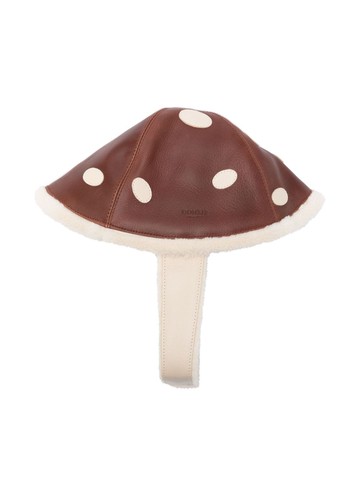 Donsje - Wilder faux-fur mushroom hat - kids - Calf Leather/Polyester - 46 cm - Brown