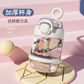 💗特惠💗新款可愛卡通兒童吸管塑料水杯 網紅高顏值大肚杯 大容量水杯