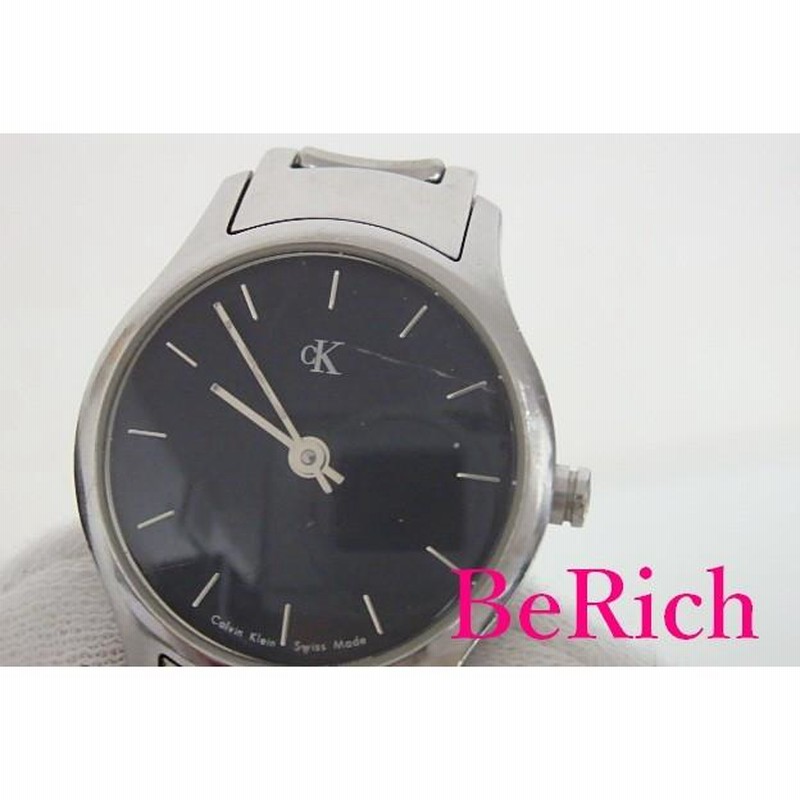 美品◎  カルバンクラインアナログ腕時計シルバー黒文字盤 カルバンクライン Calvin Klein レディース腕時計 K26131 00 黒