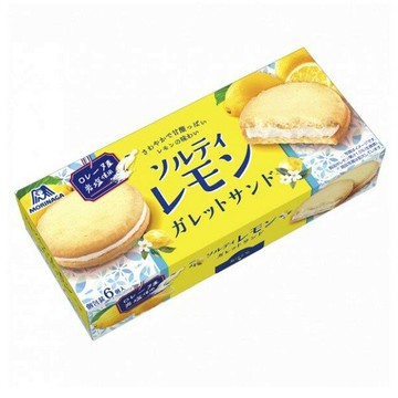 【江戶物語】MORINAGA 森永 期間限定 鹽檸檬風味夾心餅 6入 岩鹽奶油餅乾 夾心餅乾 檸檬餅乾派 日本原裝進口