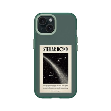 iPhone 15 Clear 憂墨綠 - Valentine's Day Collection - 織女星與牛郎星：穿越時空的抱擁