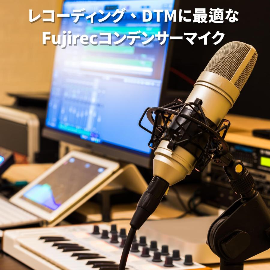 Fujirec コンデンサーマイク MICU87 レコーディング対応 大型ダイアフラム ショックマウント XLR 単一指向性 有線 ナレーション カ