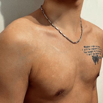 嘻哈項鏈男潮ins歐美hiphop風古巴鈦鋼冷淡配飾百搭短衛衣鎖骨鏈-貼心家居