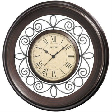 RHYTHM 麗聲鐘(CMG414) 花紋圓形古典掛鐘/40.5cm｜樂天全館特惠中★指定刷卡回饋10%