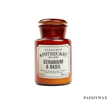 【特價】Paddywax Apothecary Geranium & Basil Candle羅勒天竺葵復古香氛蠟燭(8oz)(蓋子微磨痕)
