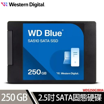 WD Blue藍標 SA510 250GB 2.5吋SATA SSD固態硬碟