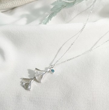 【銀杏系列】銀杏項鍊--片片銀杏  925純銀 銀項鍊 手作