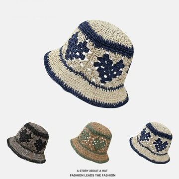 【巴黎精品】現貨+預購 渡假草帽遮陽帽編織帽大帽簷-草編拼色愛心漁夫帽女帽子3色a1fo26