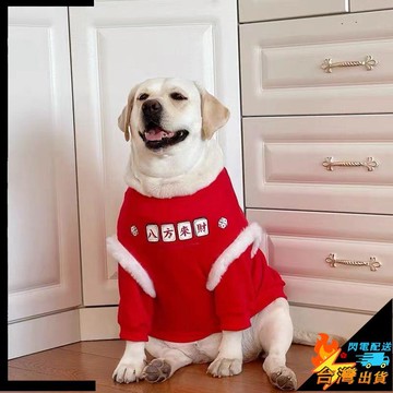 【台灣出貨】寵物服飾 舒適喜慶 新年過年喜慶 秋冬季保暖狗狗衣服 中大型犬 拉布拉多 金毛 薩摩耶 衛衣