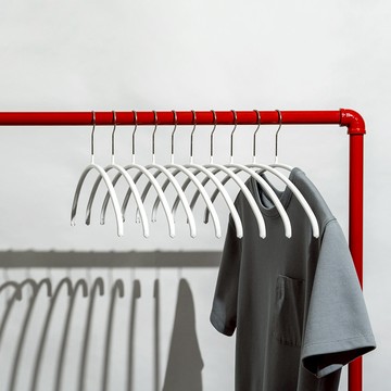 MAWA 防滑衣架 經濟型 46件 圓弧 針織衫 開襟衫用  白色  10個